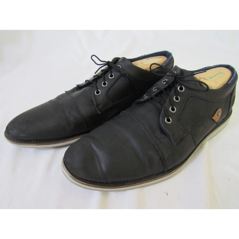 B-52 By BullBoxer Black Lace-Up Leather Oxford Dress Shoes Men's Size‎ 13